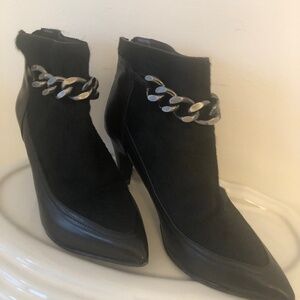 Napoleoni Italian Leather and Pony Hair Black Boots -9-